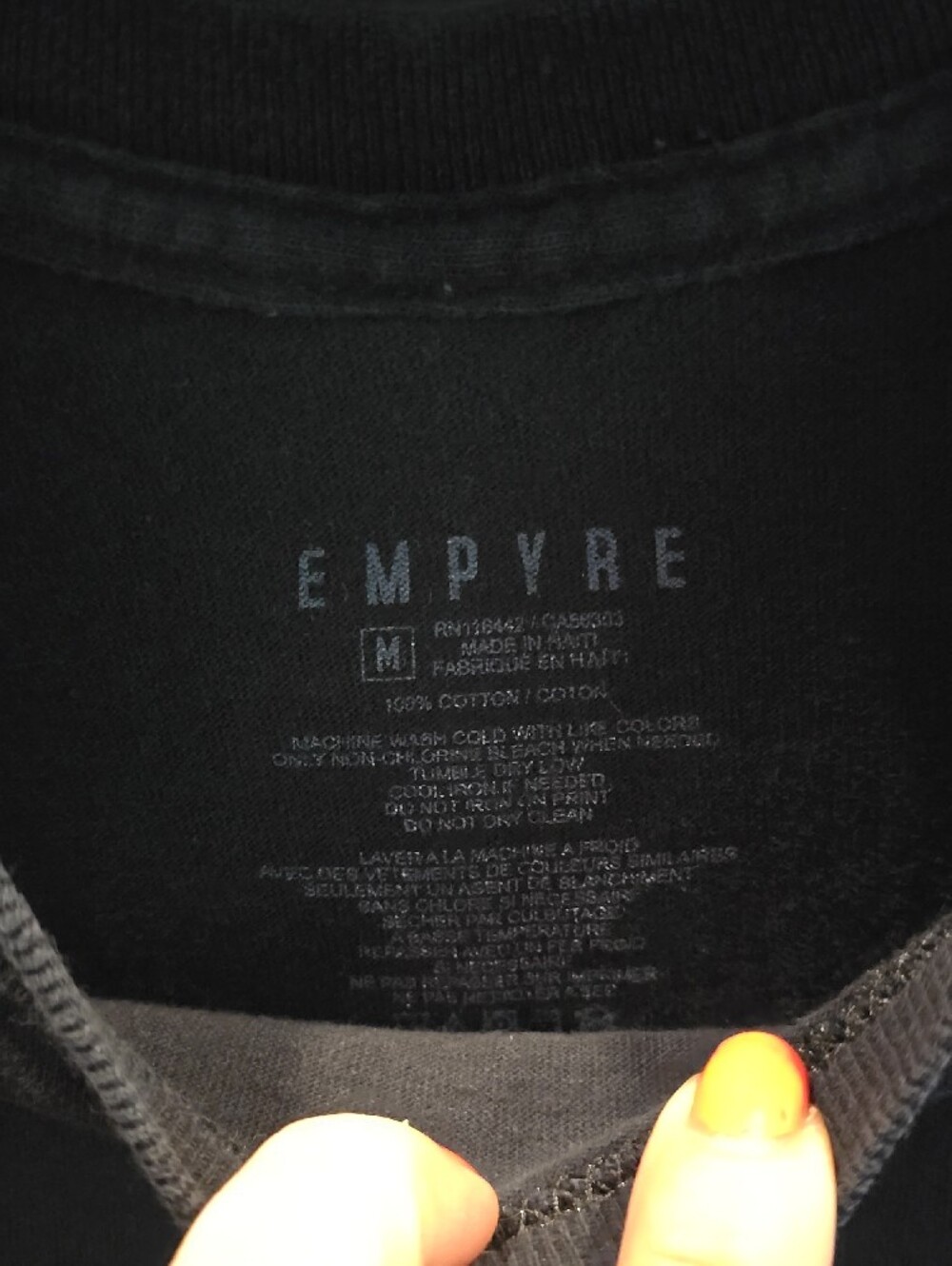 Empyre Black Graphic Short-Sleeve Tee with Blue and Orange Print - Picture 4 of 4